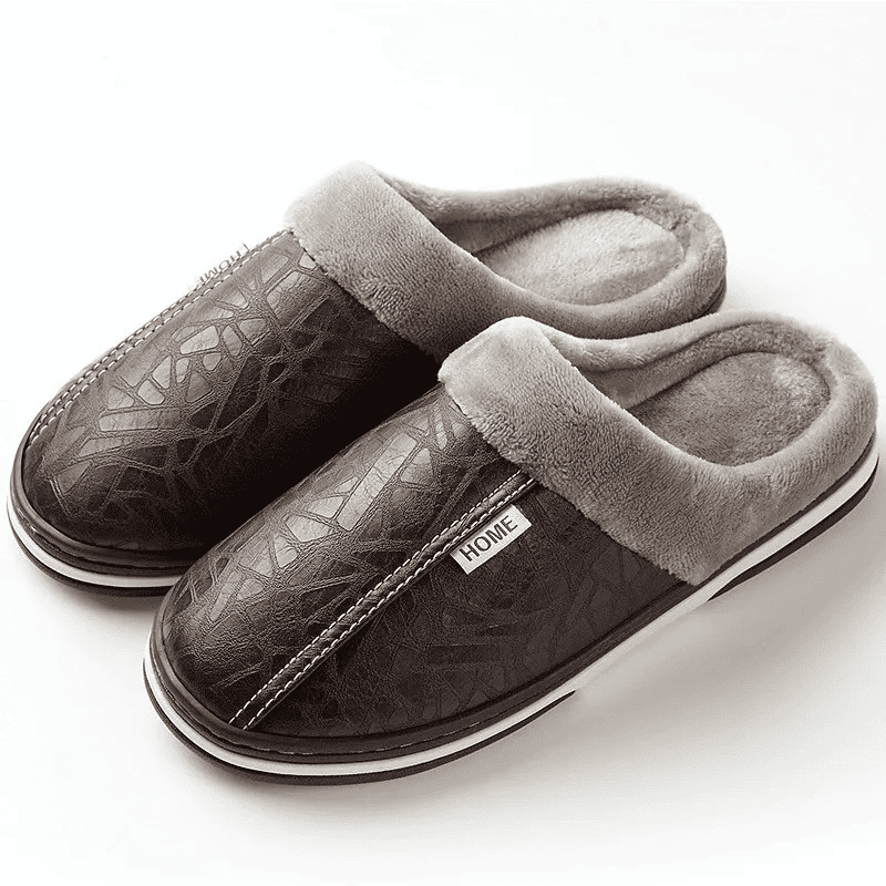 Premium Orthopaedic Leather Slippers – Lined Interior [Odour-neutral]