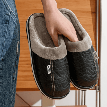 Premium Orthopaedic Leather Slippers – Lined Interior [Odour-neutral]