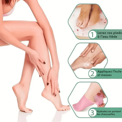 LureCare – Chaussettes hydratantes anti-fissures pour les pieds