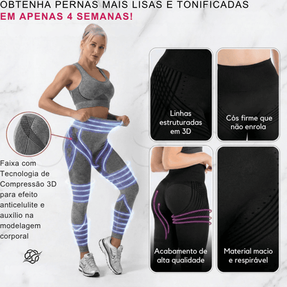 Legging Modeladora Anti-Celulite BelleFit™ 3D – Efeito Levanta Bumbum e Barriga Chapada