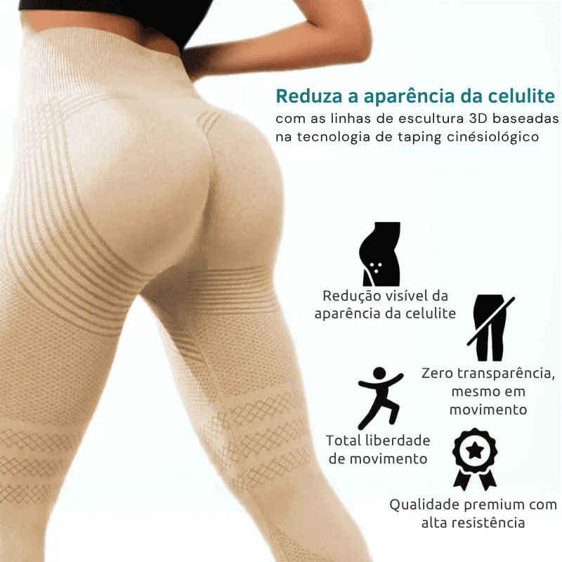 Legging Modeladora Anti-Celulite BelleFit™ 3D – Efeito Levanta Bumbum e Barriga Chapada