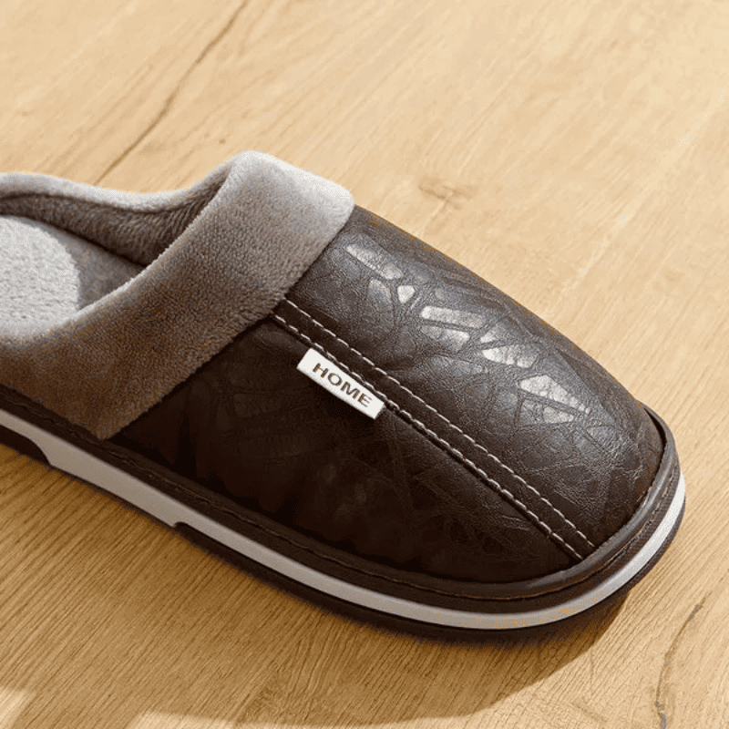Premium Orthopaedic Leather Slippers – Lined Interior [Odour-neutral]