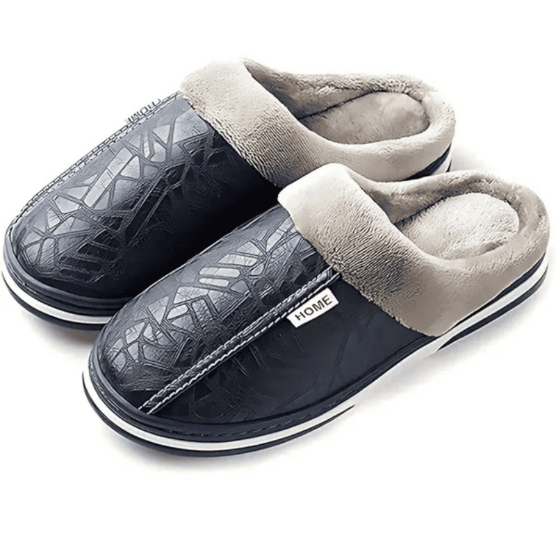 Premium Orthopaedic Leather Slippers – Lined Interior [Odour-neutral]