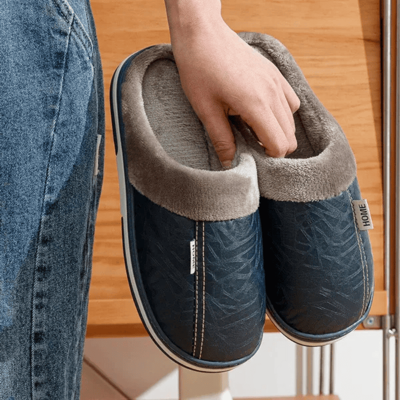 Premium Orthopaedic Leather Slippers – Lined Interior [Odour-neutral]