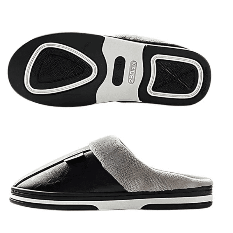 Premium Orthopaedic Leather Slippers – Lined Interior [Odour-neutral]