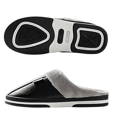 Premium Orthopaedic Leather Slippers – Lined Interior [Odour-neutral]