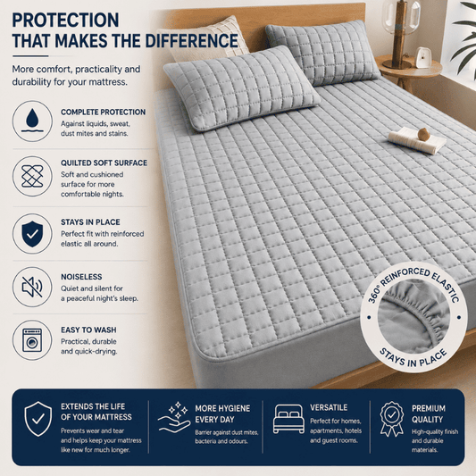 UltraProtect™ Waterproof Mattress Protector | Complete Protection Against Spills and Stains