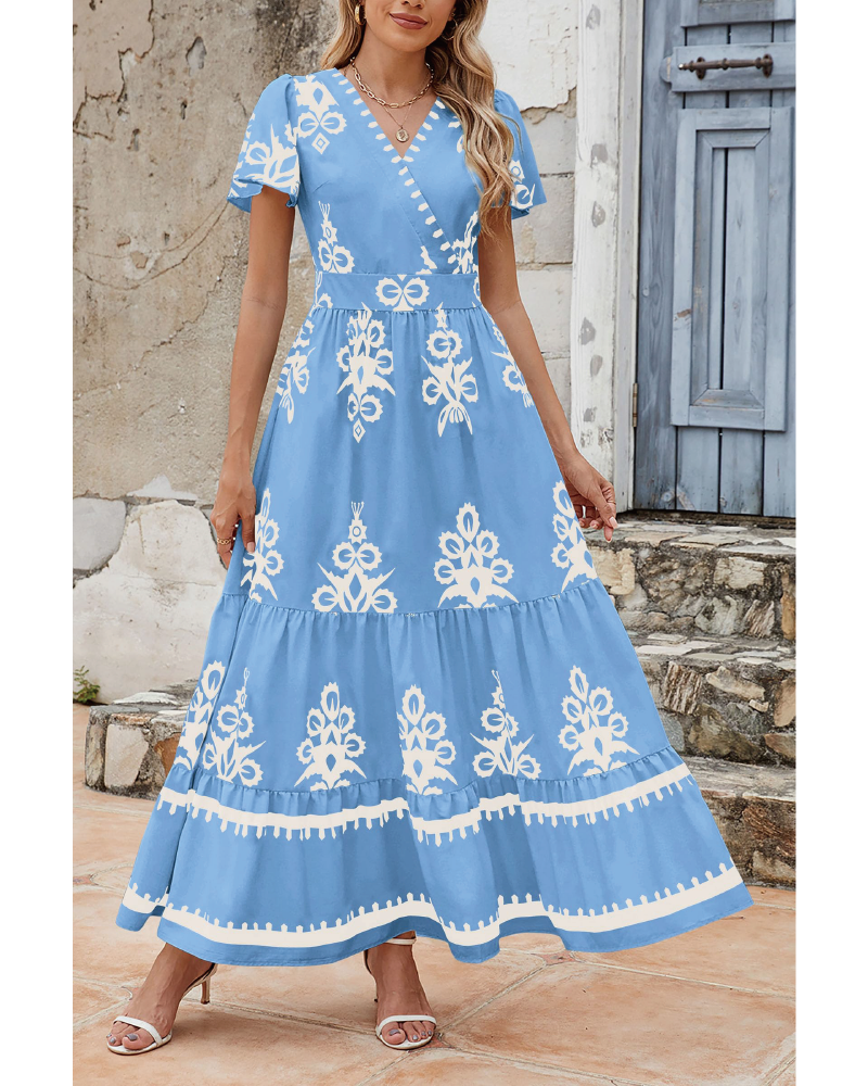 Shesways® LinenChic Wrap Maxi Dress