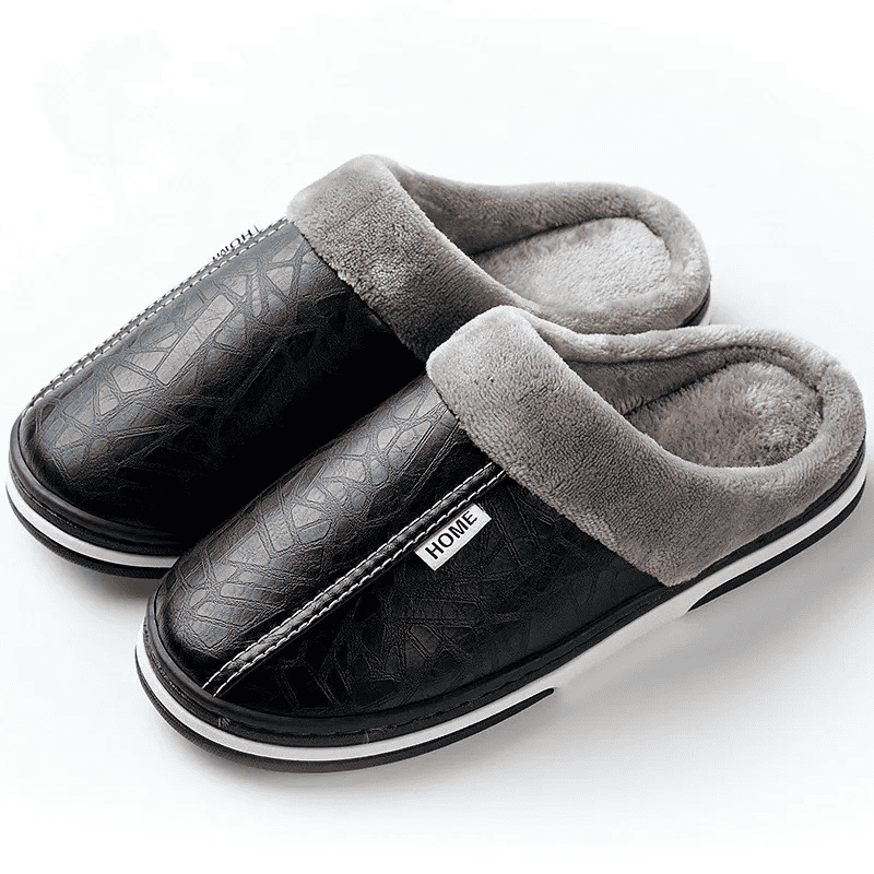 Premium Orthopaedic Leather Slippers – Lined Interior [Odour-neutral]