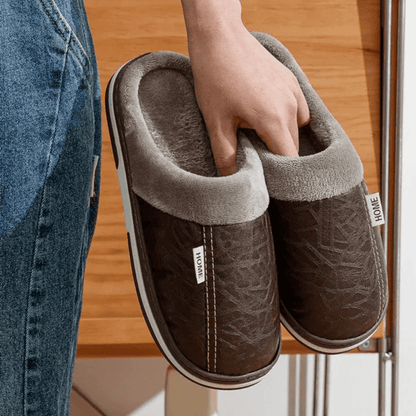 Premium Orthopaedic Leather Slippers – Lined Interior [Odour-neutral]